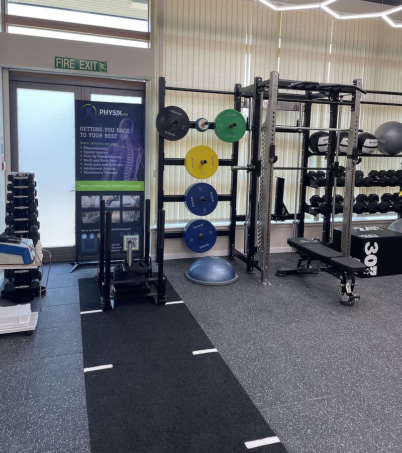 physiotherapy exercises equipment at Hanbury Health in Milton Keynes